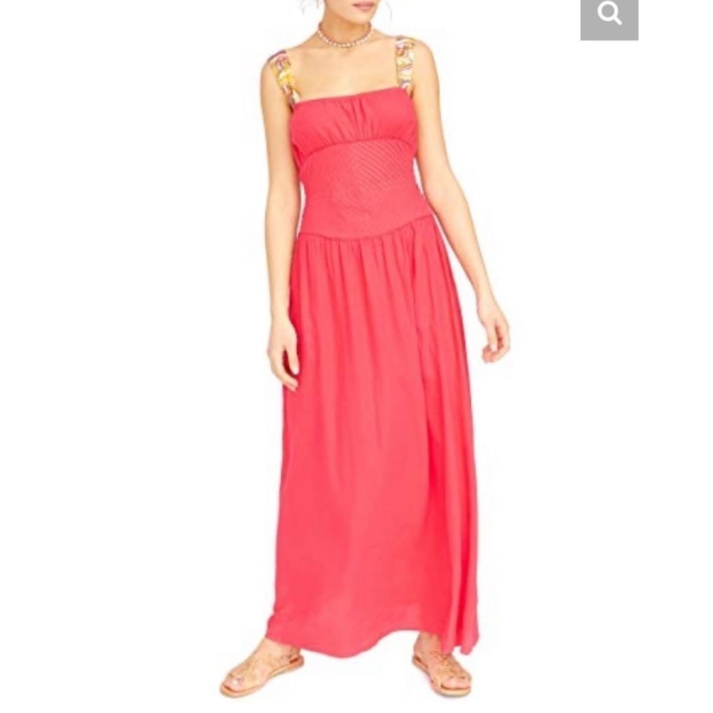 Free People romantic Santorini pink Linen blend Maxi Dress, fits like XS - Picture 12 of 12